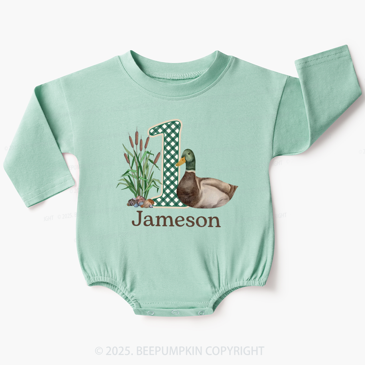 One Mallard Duck Birthday Baby Bubble Romper Beepumpkin