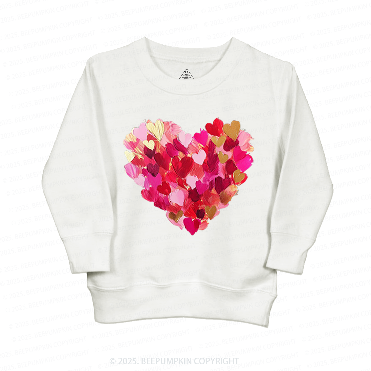 Brushstroke Heart Valentines Day Kids Sweatshirt