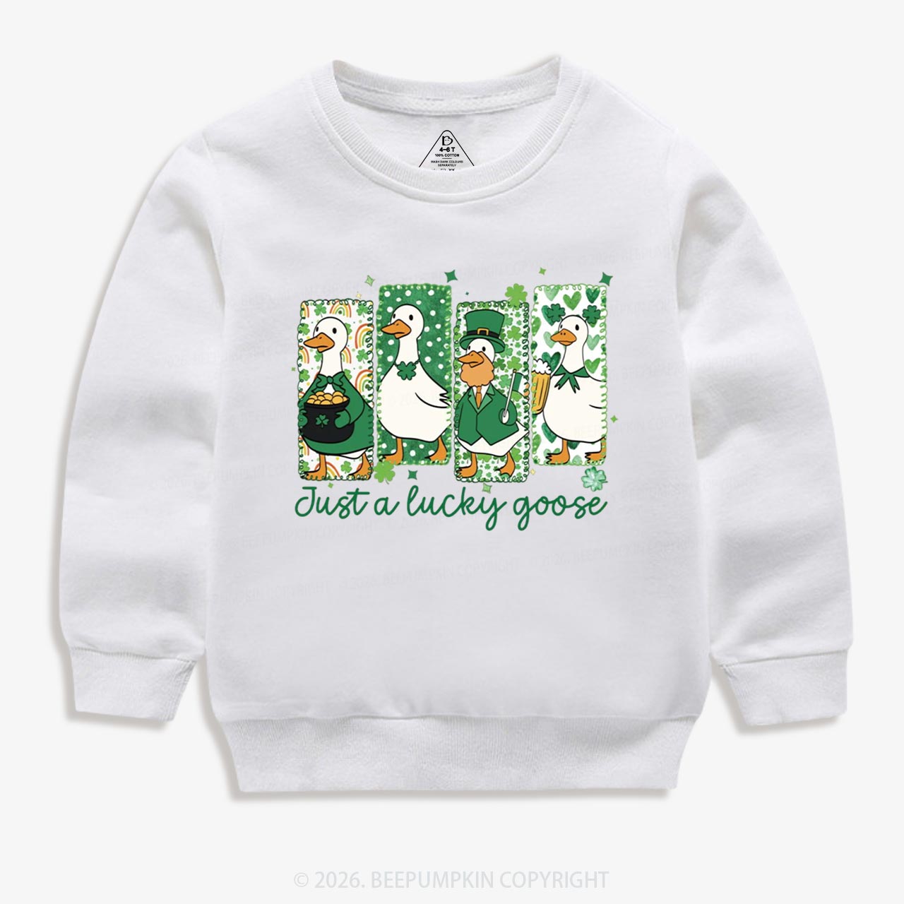 Holiday Goose St Patrick's Day Kid's Sweatshirt