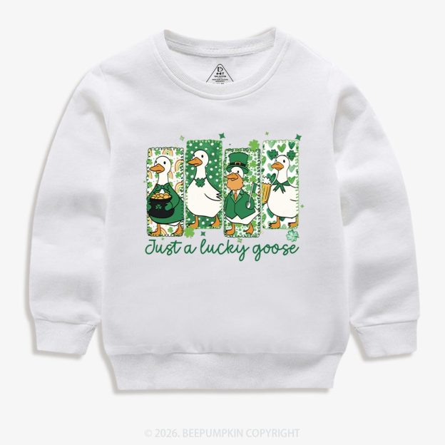 Holiday Goose St Patrick's Day Kid's Sweatshirt