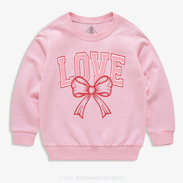 Love & Bow Valentine's Day Kid's Sweatshirt