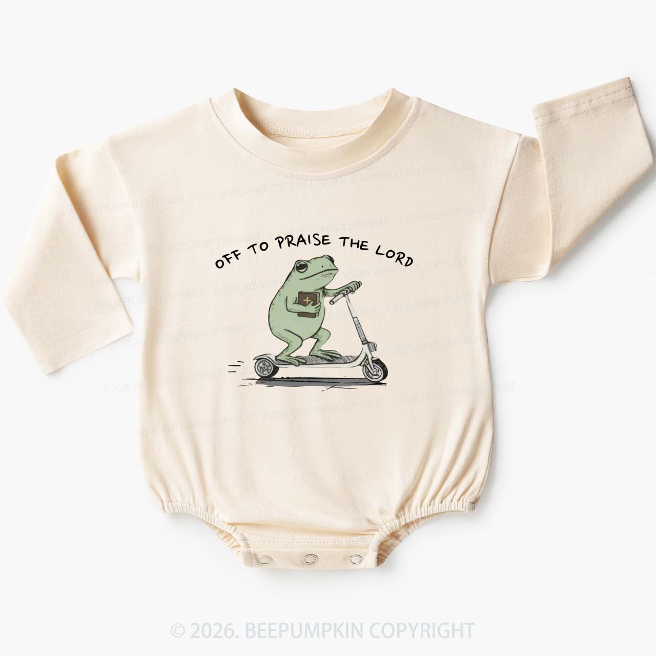 Frog Off To Praise The Lord Baby Bubble Romper