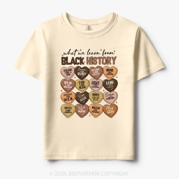 What We Learn From Black History Month Toddler&Kid's Tees Beepumpkin