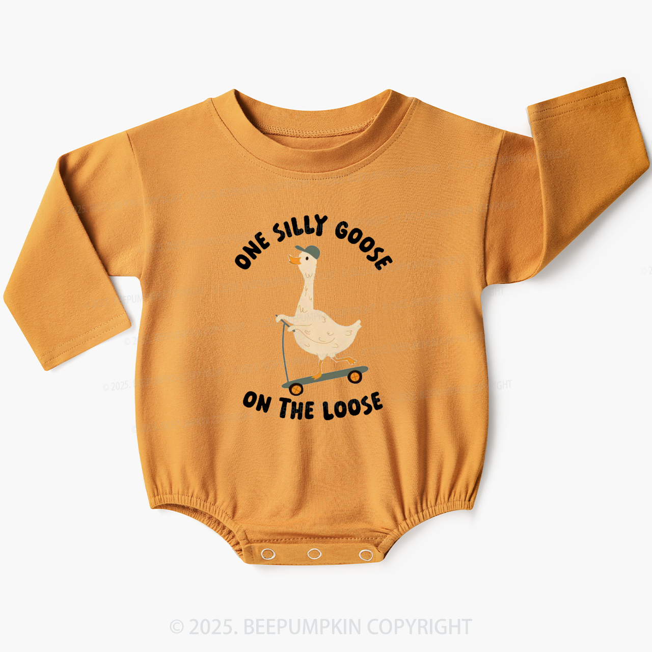 One Silly Goose On The Loose Baby Bubble Romper Beepumpkin