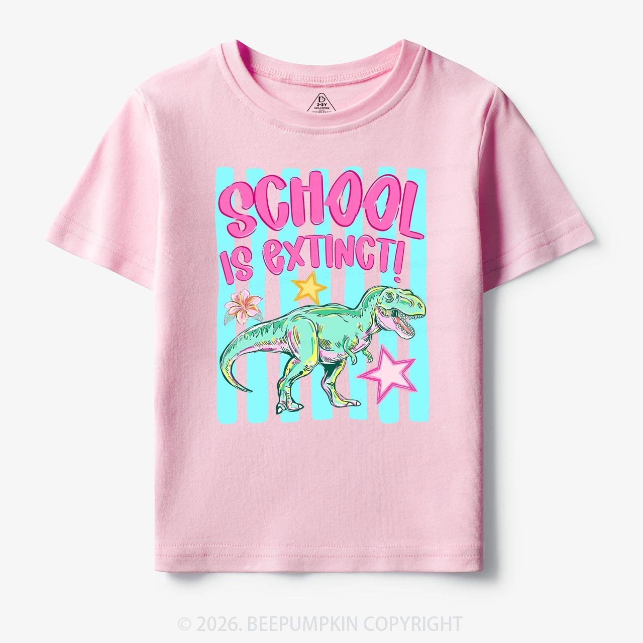 Retro Dinosaur School Is Extinct Last Day Of School Toddler&Kids Shirts