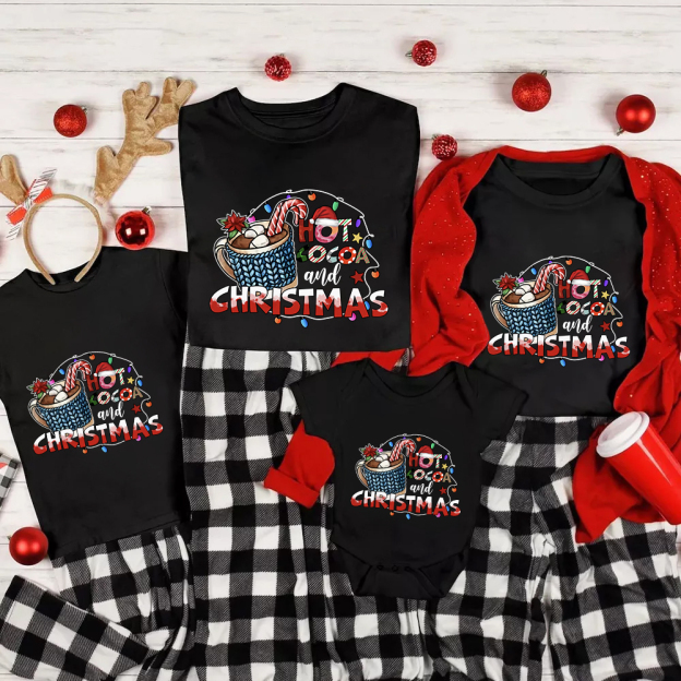 Hot Cocoa Christmas Family Matching Shirt