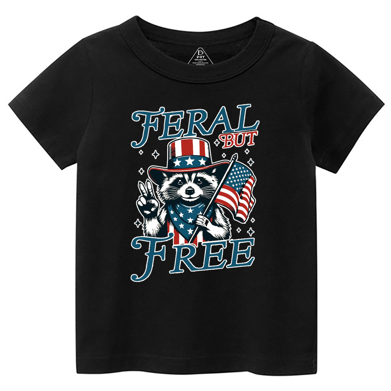 Feral But Free Fourth Of July Toddler&Kid's Tees Beepumpkin 