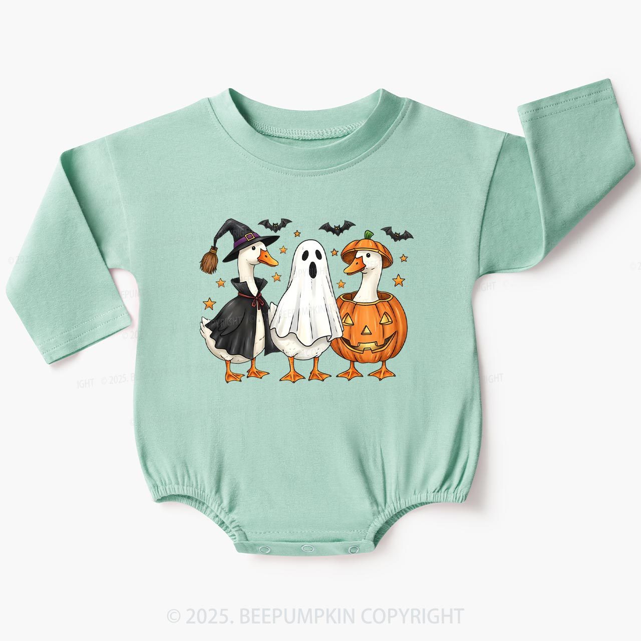 Goose Halloween Fall Baby Bubble Romper Beepumpkin