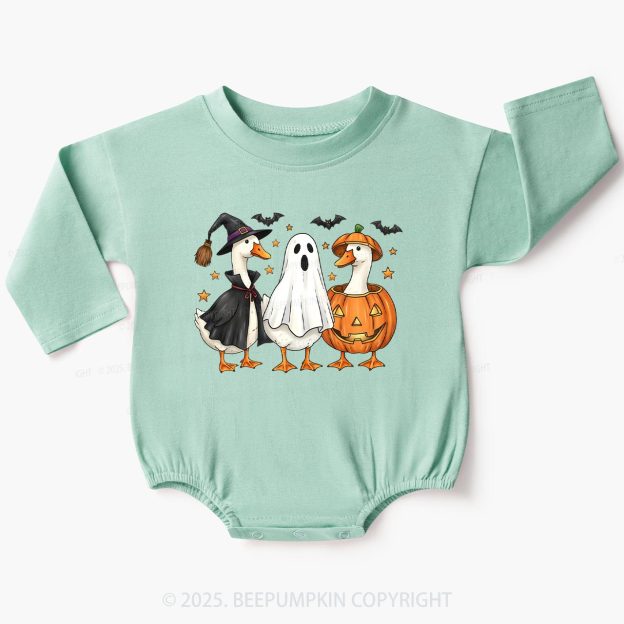 Goose Halloween Fall Baby Bubble Romper Beepumpkin
