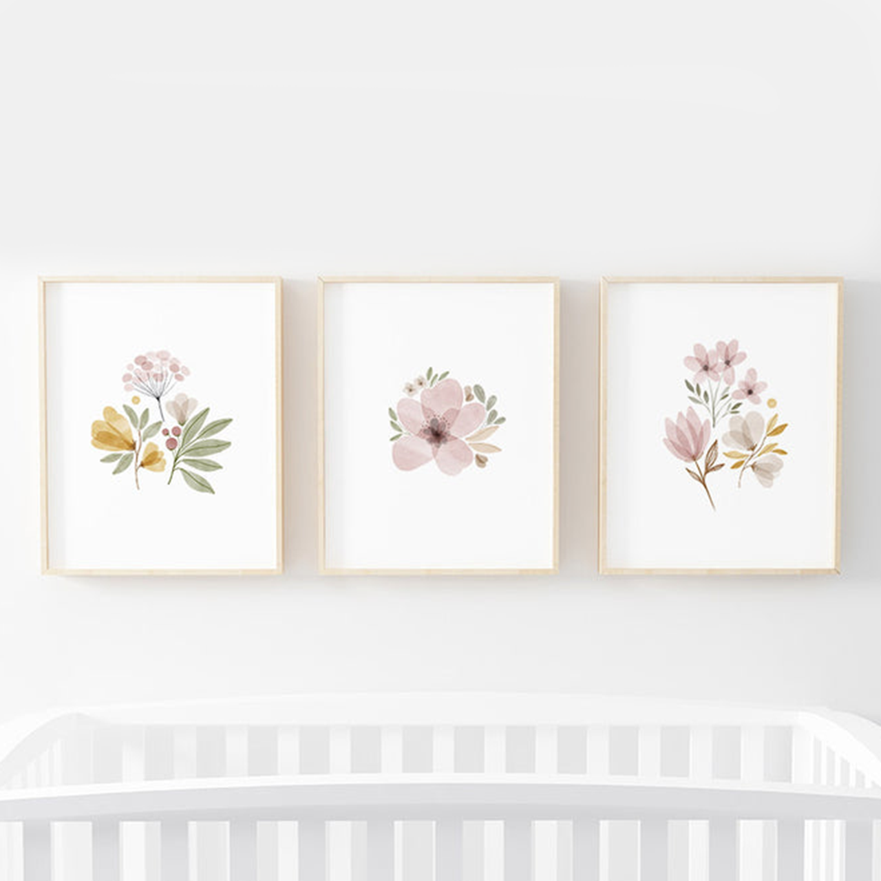 Maeve's Mauve & Mustard  Floral Bundled Digital Nursery Art