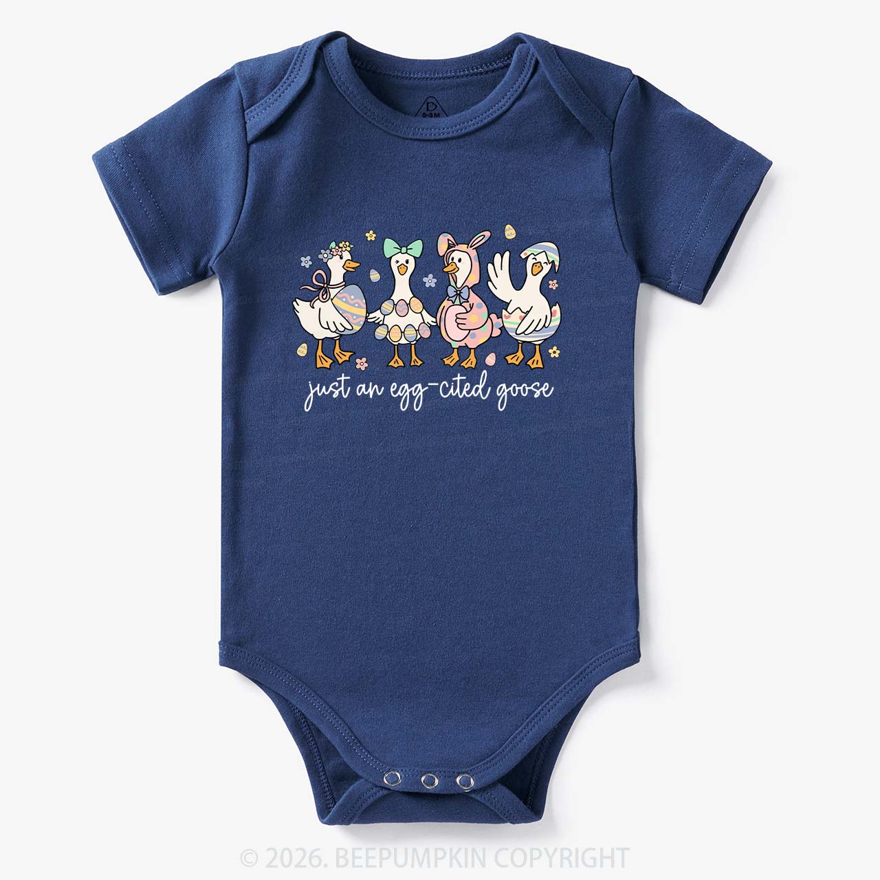 Just an Egg-cited Goose Happy Easter Baby Bodysuit