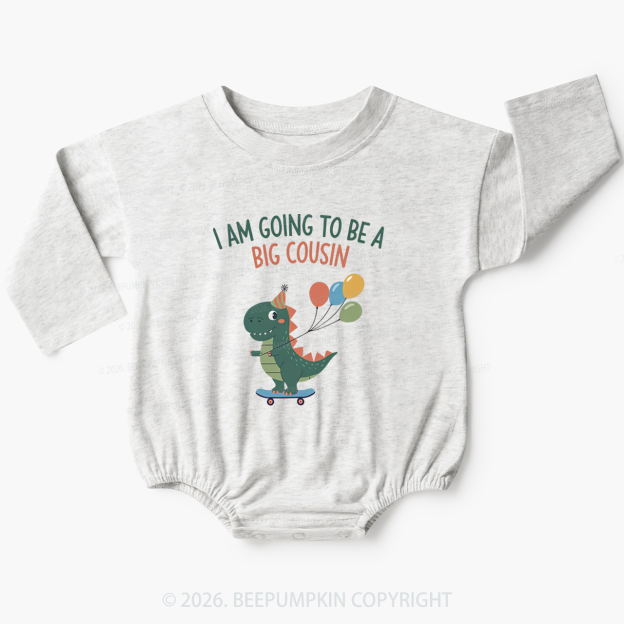 I'm Going To Be A Big Cousin Dinosaur Baby Bubble Romper