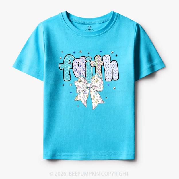 Blooming Faith Bunny Bow Toddler&Kid's Tees
