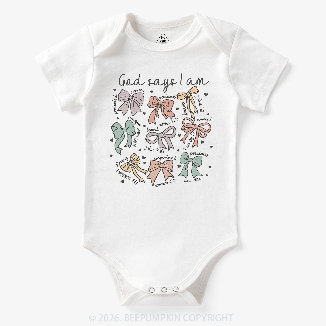Jesus Gifts God Says I Am Girl Baby Bodysuit