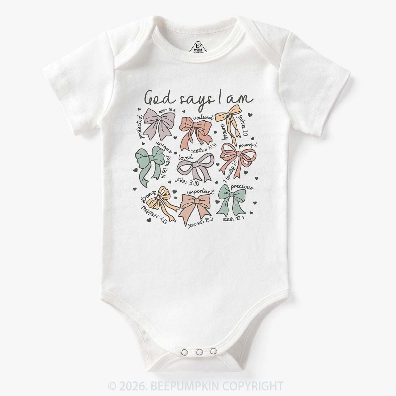 Jesus Gifts God Says I Am Girl Baby Bodysuit