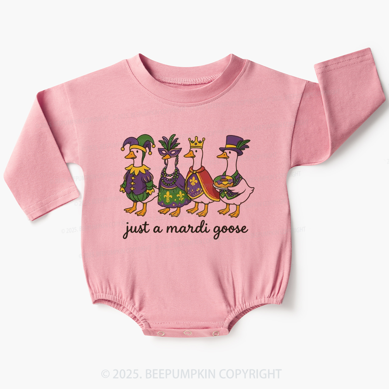 Just A Mardi Goose Baby Bubble Romper Beepumpkin