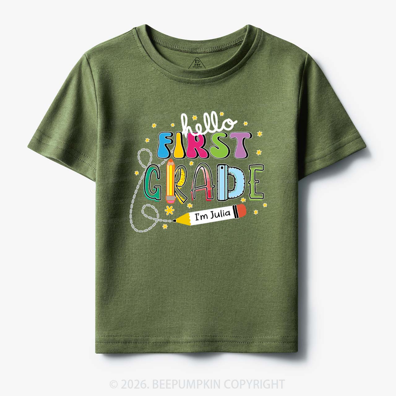 Hello First Grade I'm XXX Back To School Kids Shirt