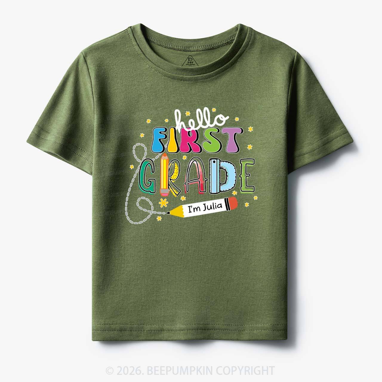Hello First Grade I'm XXX Back To School Kids Shirt