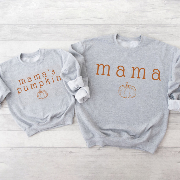 Mama and Mama's Pumpkin Halloween Sweatshirts