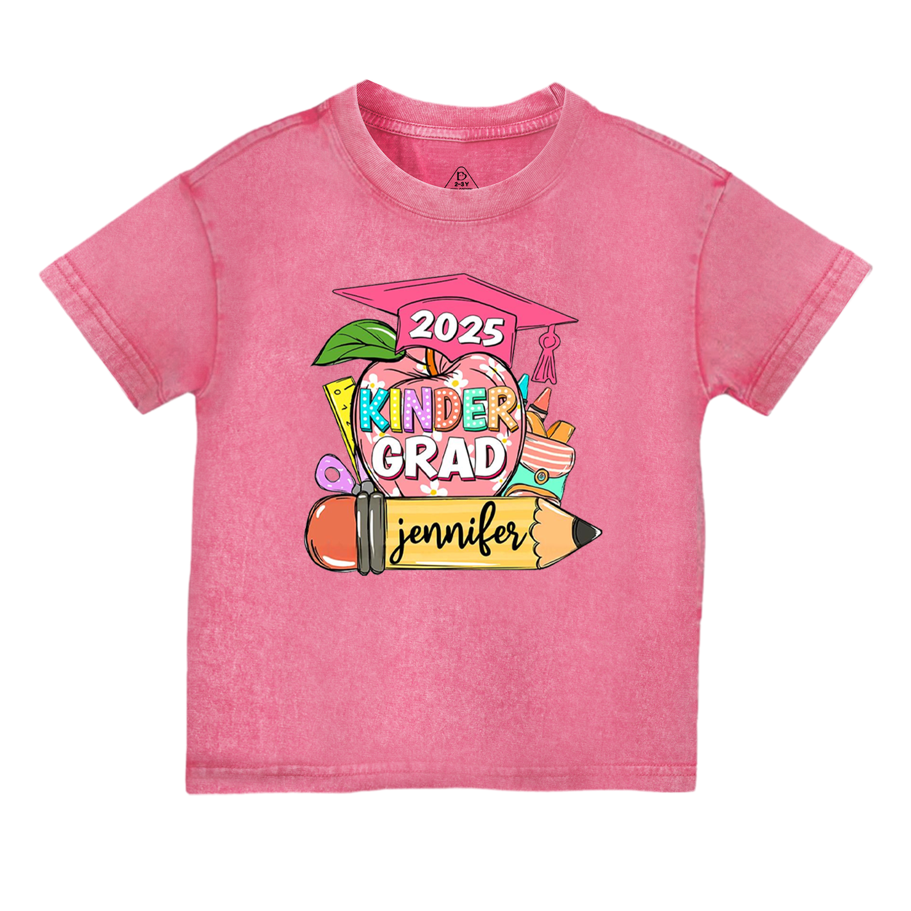 Personalized Kindergarten Graduation Toddler&Kids Washed Tees