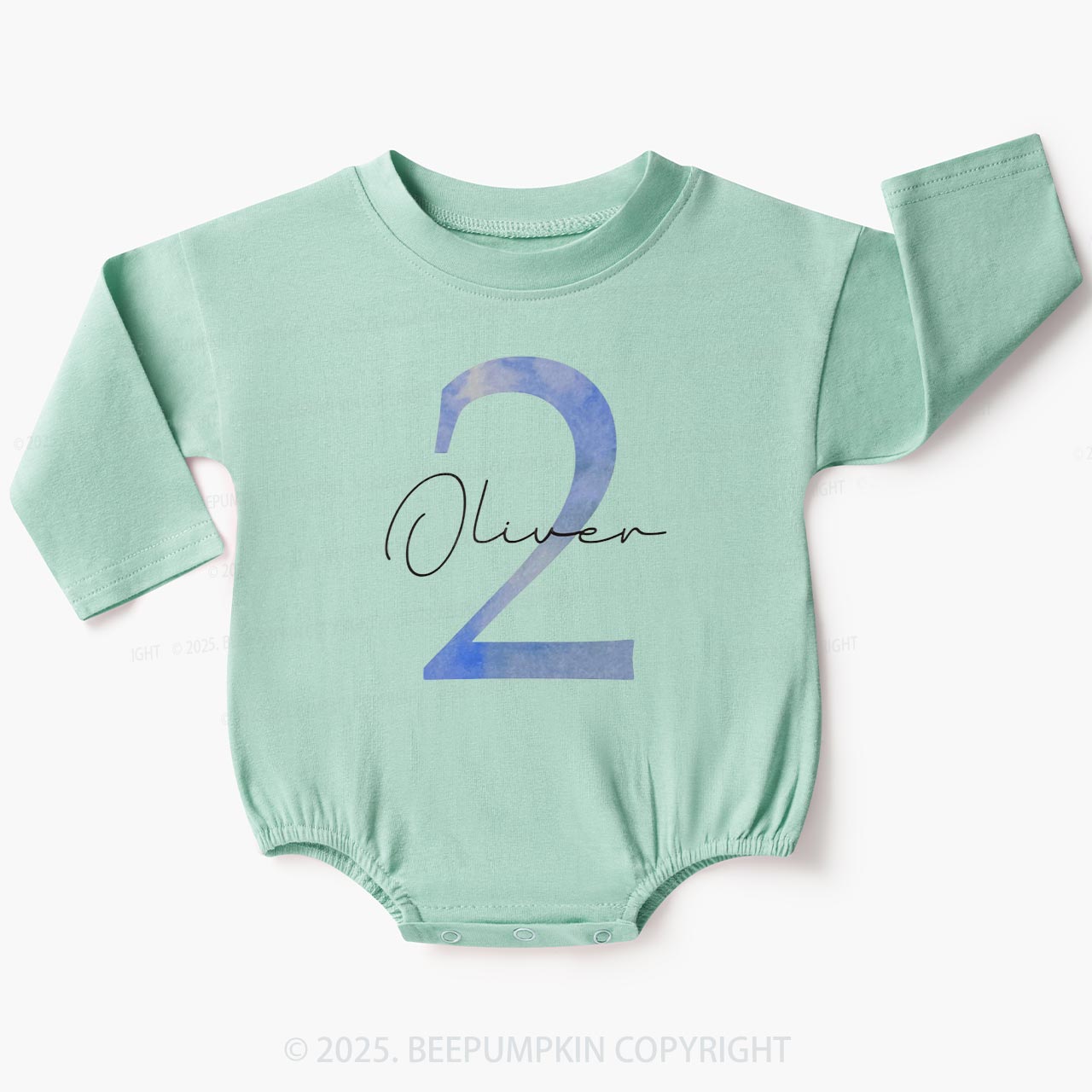 Personalized Birthday Number Baby Bubble Romper Beepumpkin