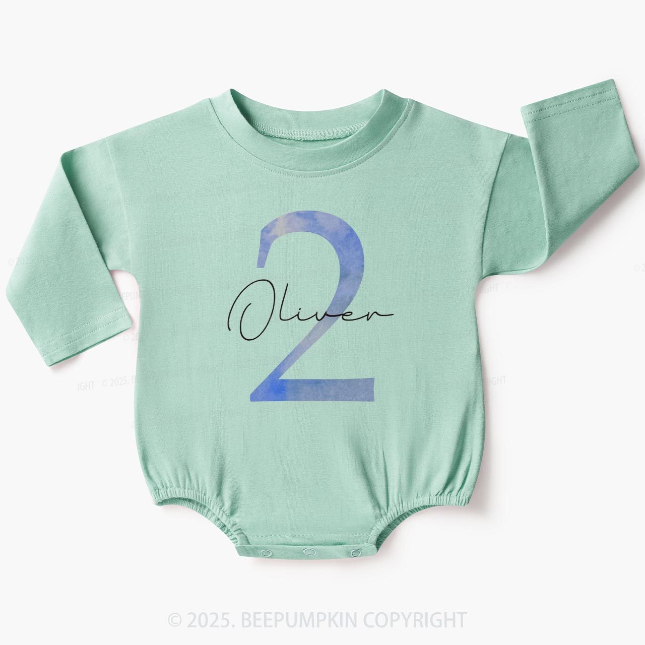 Personalized Birthday Number Baby Bubble Romper Beepumpkin