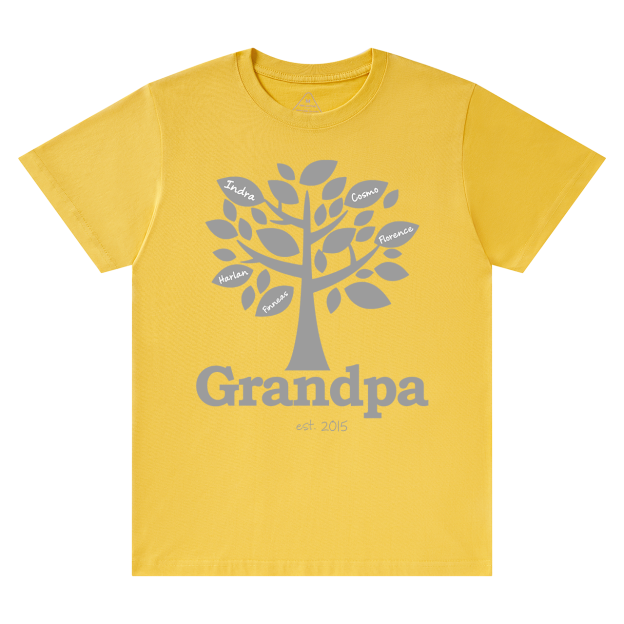 Personalized Family Tree Grandpa Established T-shirt
