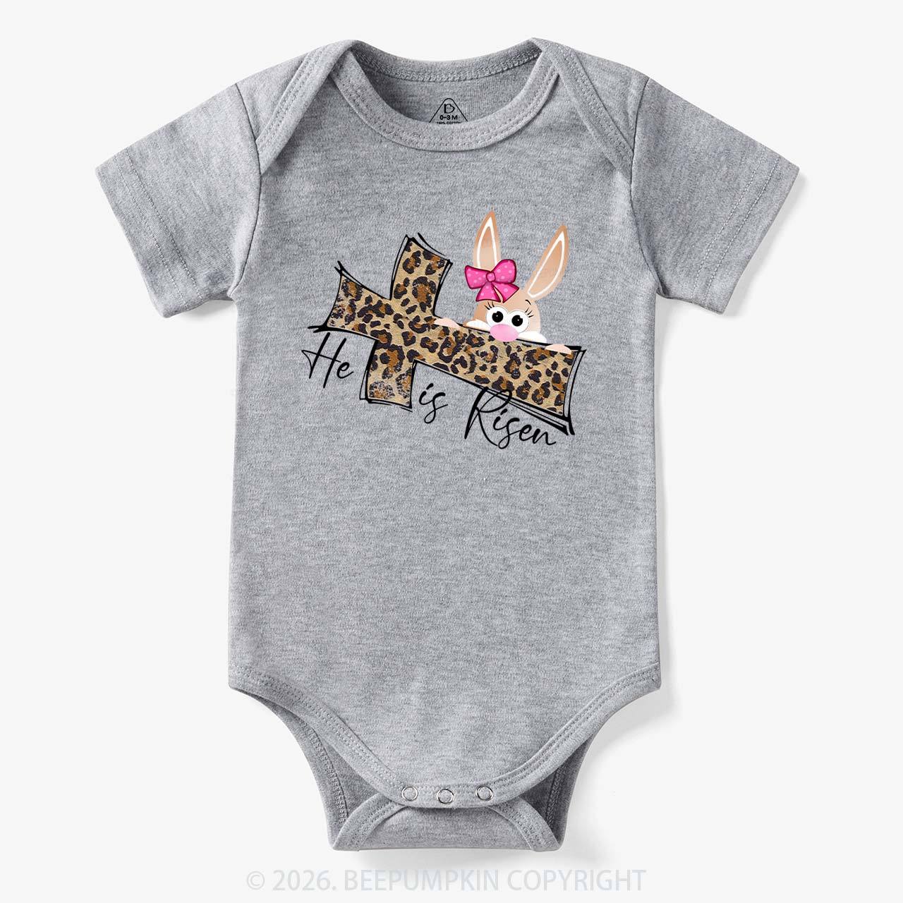 Faith Bunny & Leopard Cross Baby Bodysuit