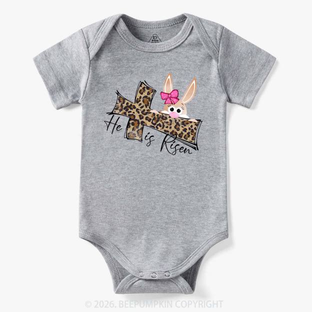 Faith Bunny & Leopard Cross Baby Bodysuit