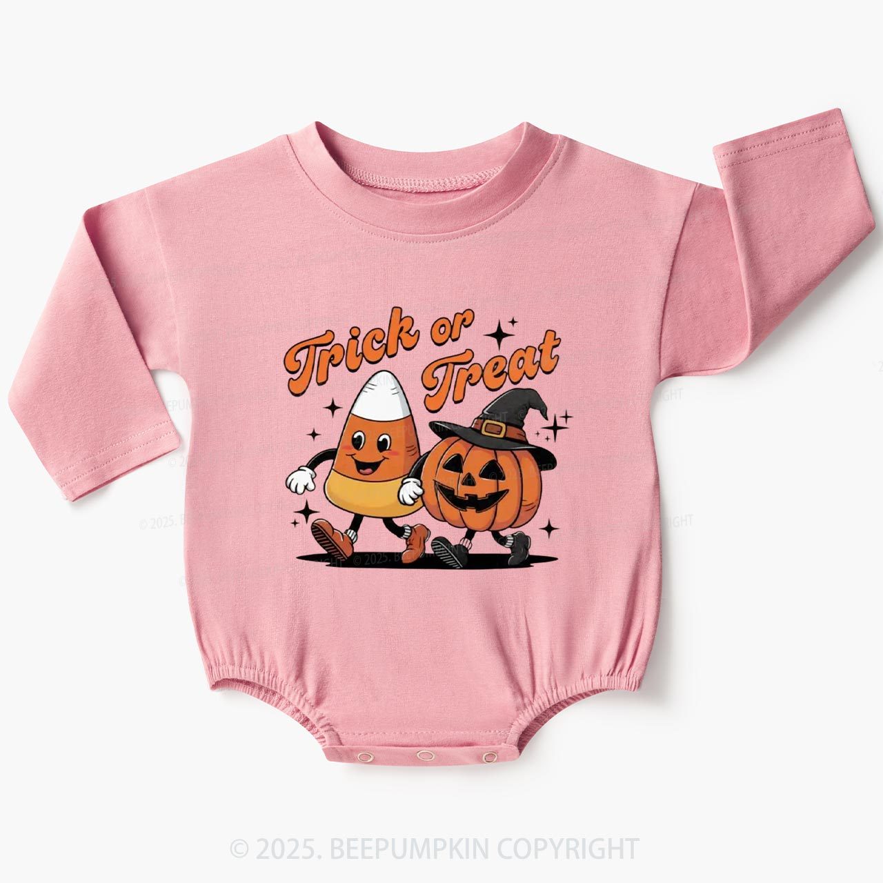 Halloween Trick Or Treat Baby Bubble Romper Beepumpkin