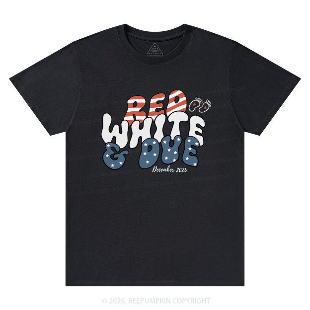 Personalized American Mama 4th July Pregnancy Announcement T-Shirts