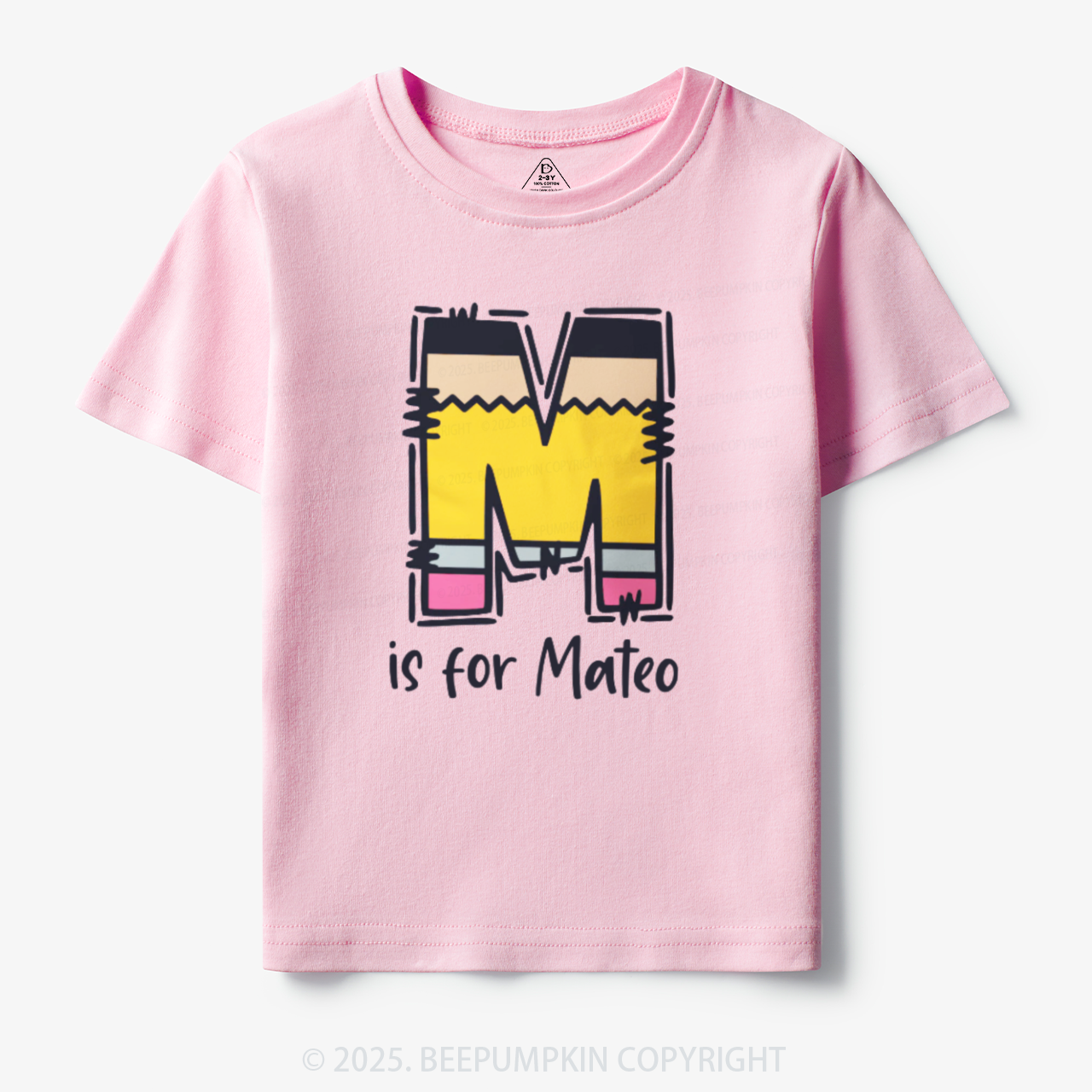 Personalized Pencil Letter Toddler&Kid's Tees Beepumpkin