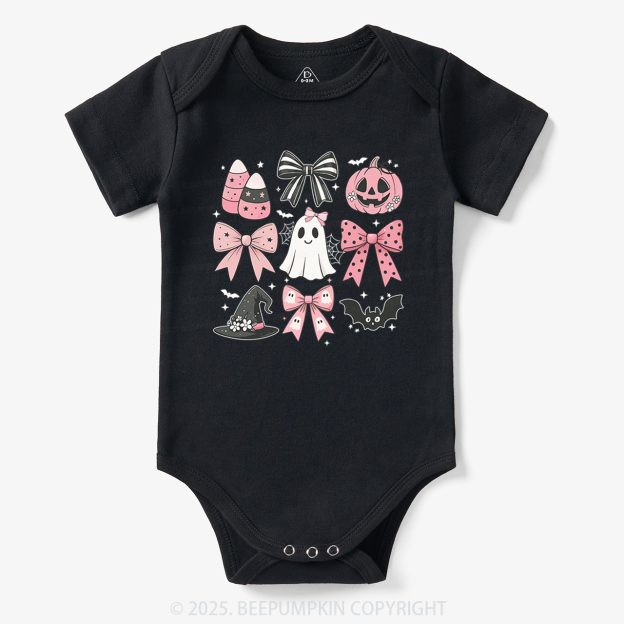  Pink Bow Coquette Halloween Bodysuit Beepumpkin