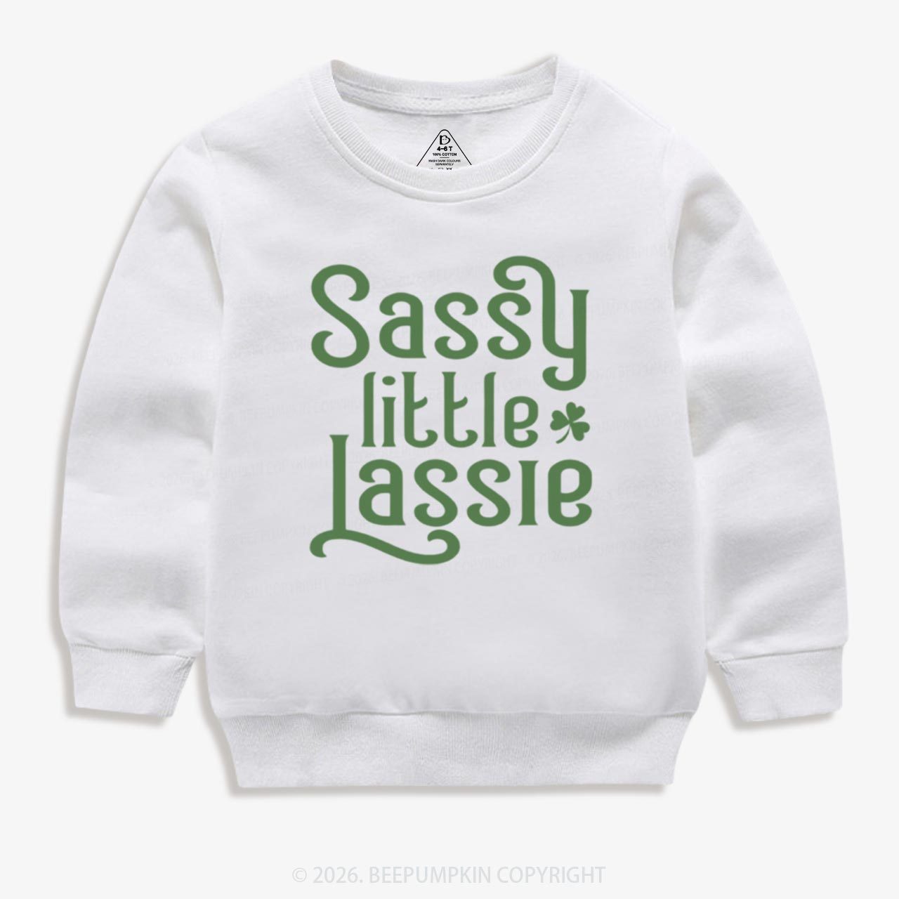 Sassy Little Lassie St. Patrick's Day Kid's Sweatshirt
