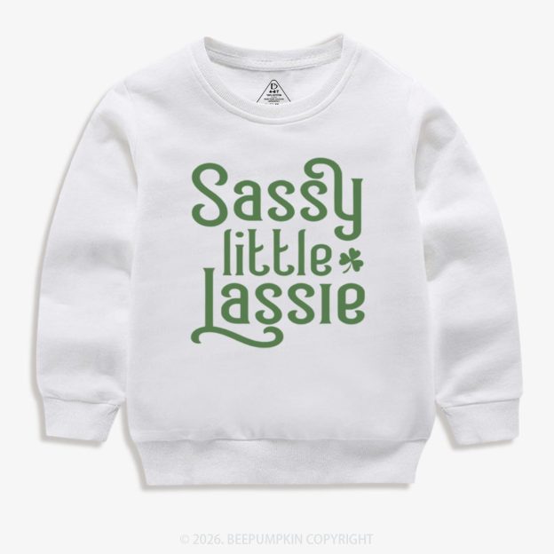 Sassy Little Lassie St. Patrick's Day Kid's Sweatshirt