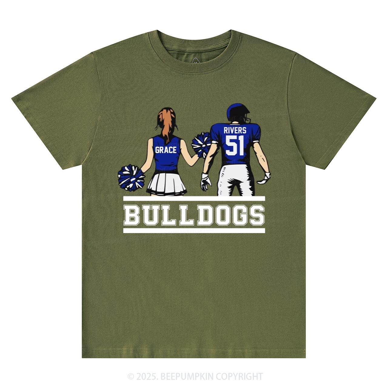 Personalized Football And Cheer Mom T-Shirts Beepumpkin