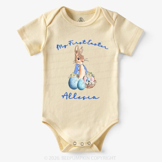 Personalized Hop Into My First Easter Baby Bodysuit
