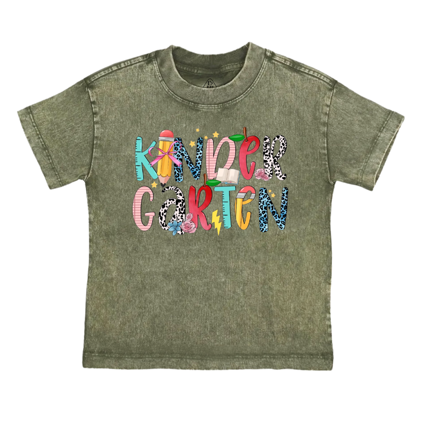 Personalized Colored Letters Toddler&Kids Washed Tees