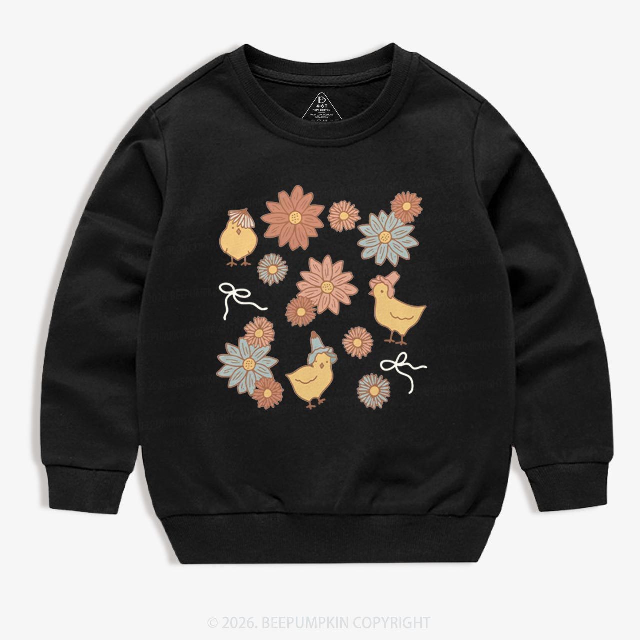 Farm Flower Chicks Kid's Sweatshirt