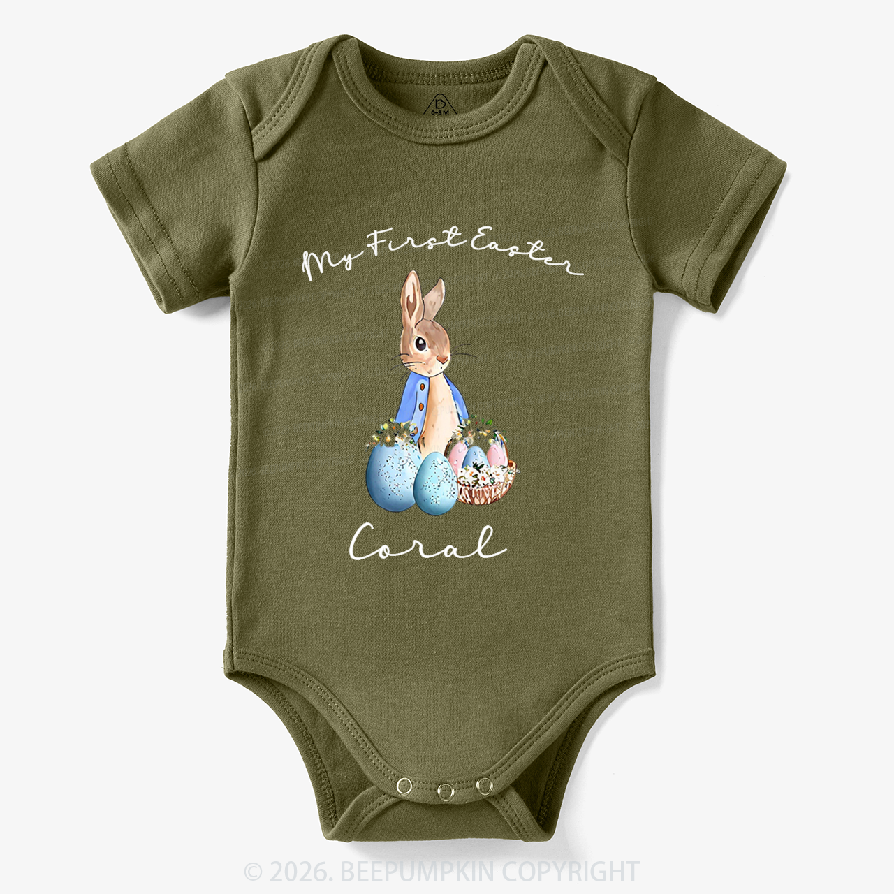 Personalized Hop Into My First Easter Baby Bodysuit