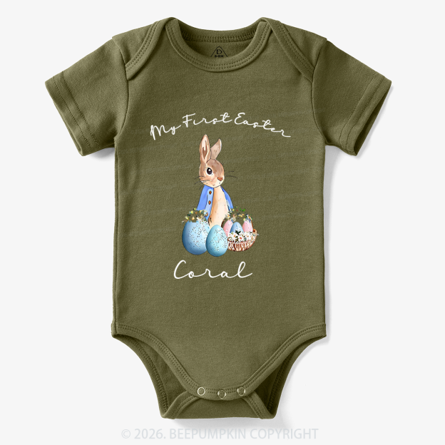 Personalized Hop Into My First Easter Baby Bodysuit