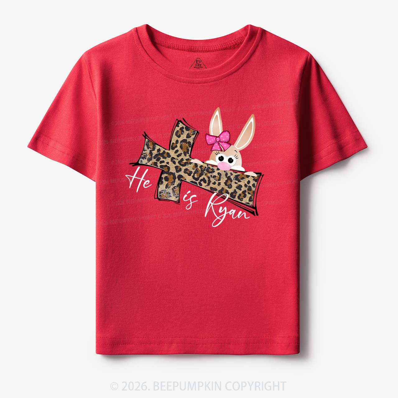 Faith Bunny & Leopard Cross Toddler&Kid's Tees