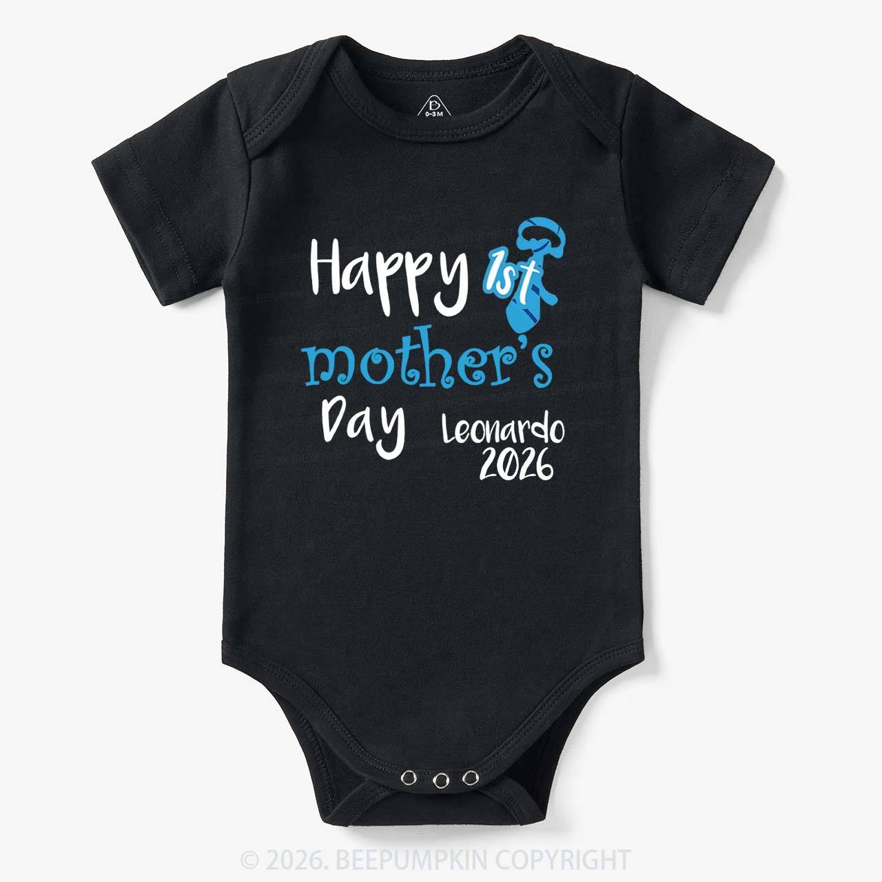 Personalized Happy 1st Mother's Day Bodysuit For Baby