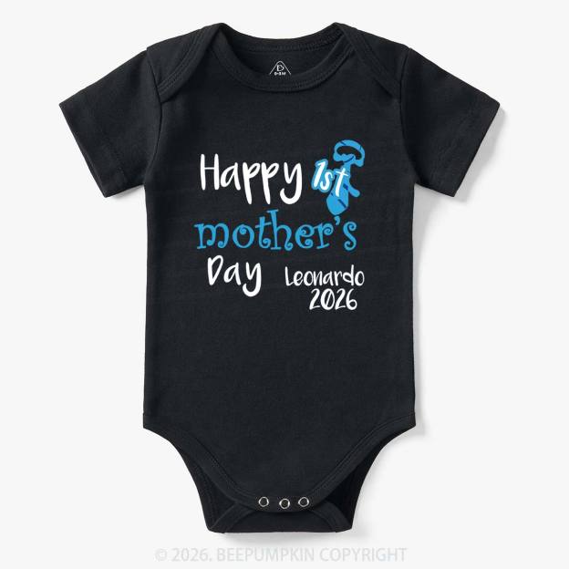 Personalized Happy 1st Mother's Day Bodysuit For Baby