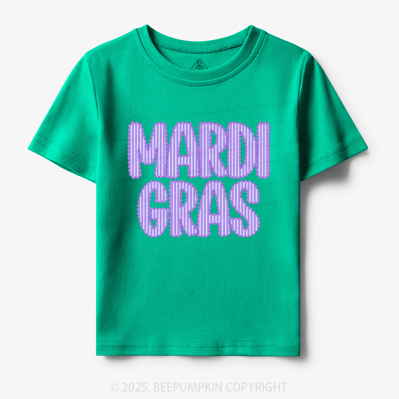 Purple Seersucker Mardi Gras Toddler&Kid's Tees Beepumpkin