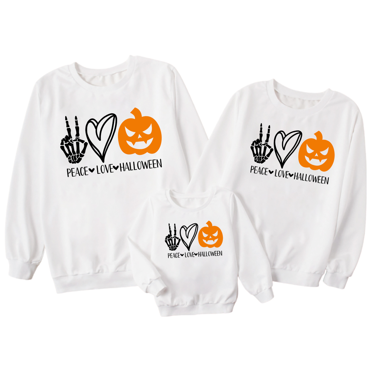 Peace Love Halloween Family Matching Sweatshirts
