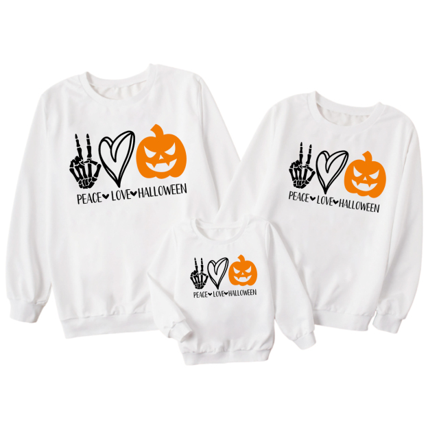 Peace Love Halloween Family Matching Sweatshirts