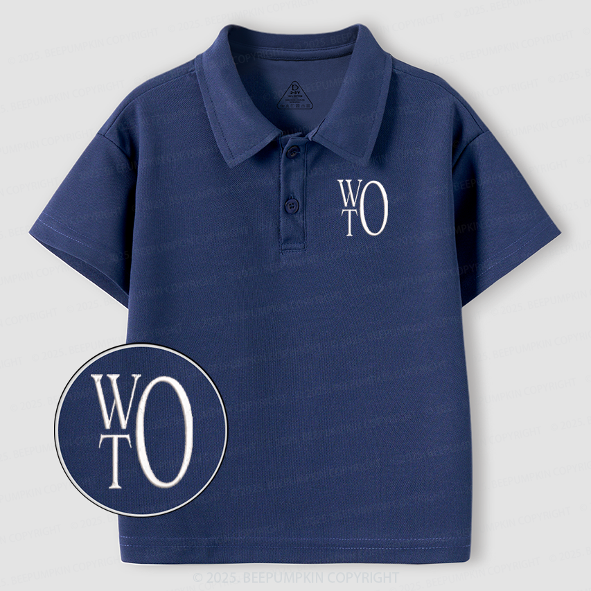 Embroidery Personalized Alphabet Surname Toddler&Kid's Polo Shirt Beepumpkin