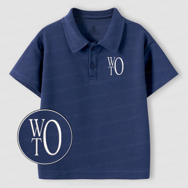 Embroidery Personalized Alphabet Surname Toddler&Kid's Polo Shirt Beepumpkin
