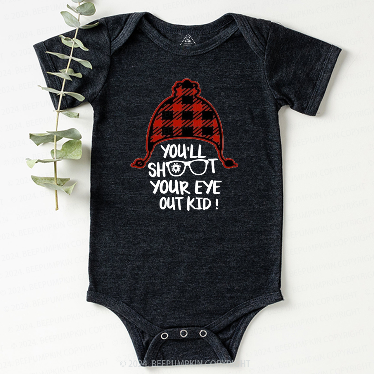 Dinosaur Christmas Truck Baby Bodysuit